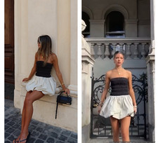 Dissh Dress Size AU/UK 8 US 4 Stevie Strapless Black & Stone Mini Bubble Hem