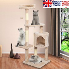 Image of Cat Scratching Tree Post Stand Pet Kitten Scratcher Play Toys Climbing Activity