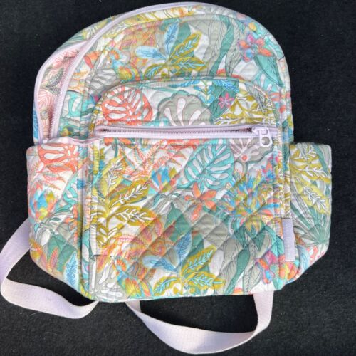 Vera Bradley Printed Quilted Cotton Small Backpack Tropical theme