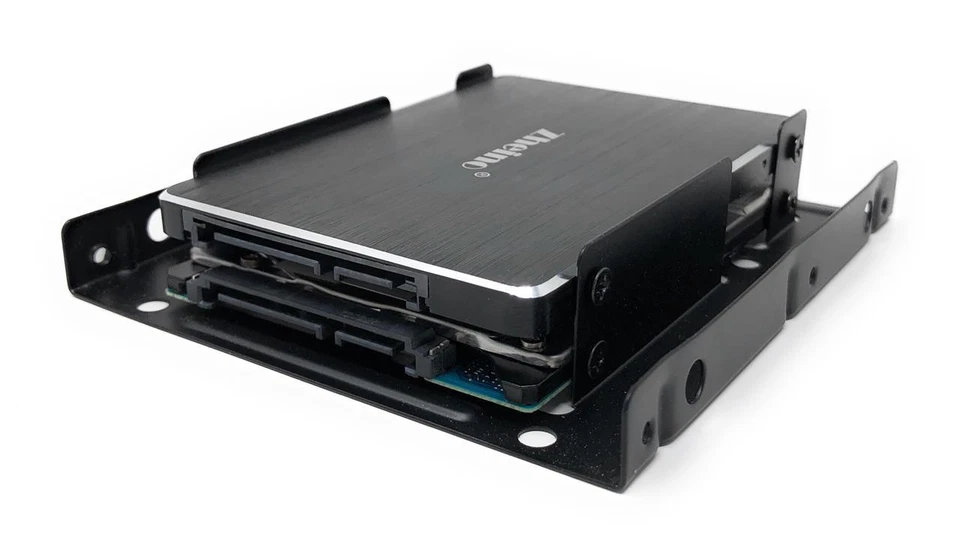 HDD / SSD / SSHD Festplatten Einbaurahmen 2 x 2,5 Zoll Platten auf 1 x 3,5 Zoll  - Bild 3 von 4