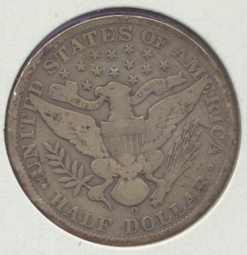 1908-O 50c Barbiere Liberty Head Morgan mezzo dollaro argento moneta USA New Orleans - Foto 4 di 4