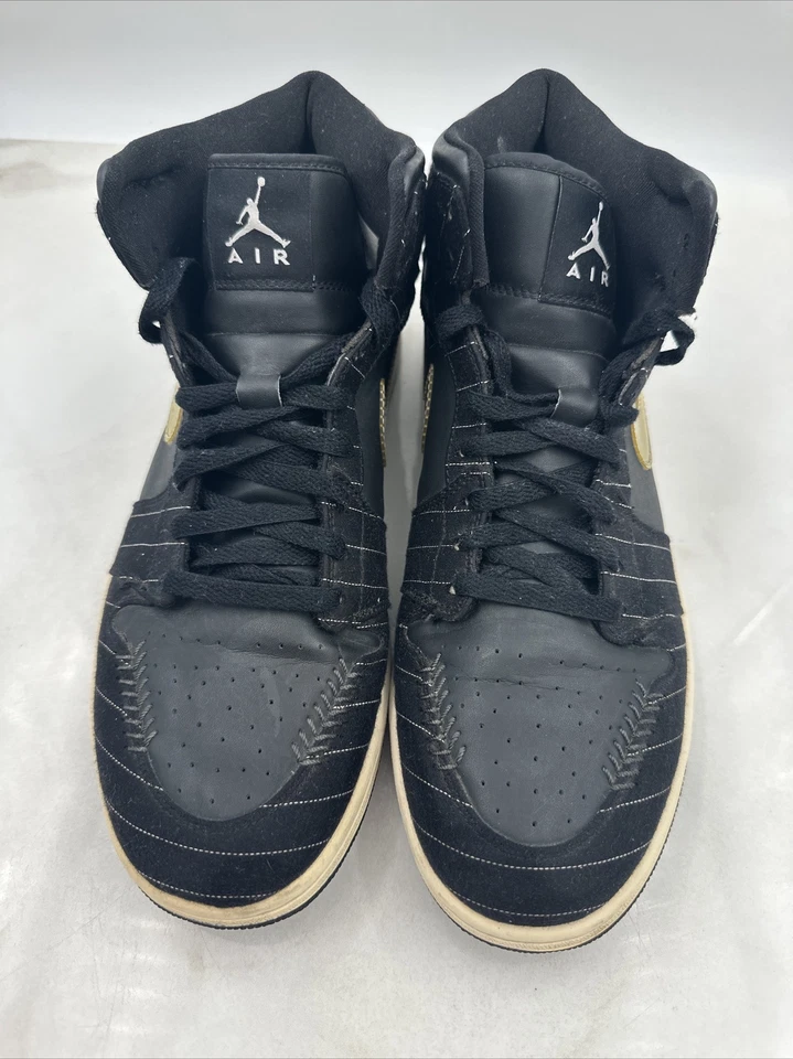 Nike Air Jordan 1 Zapatos Para Hombre Talla 11 Retro Barones Visitante Negro Plata 325514-012 Foto 3 de 4