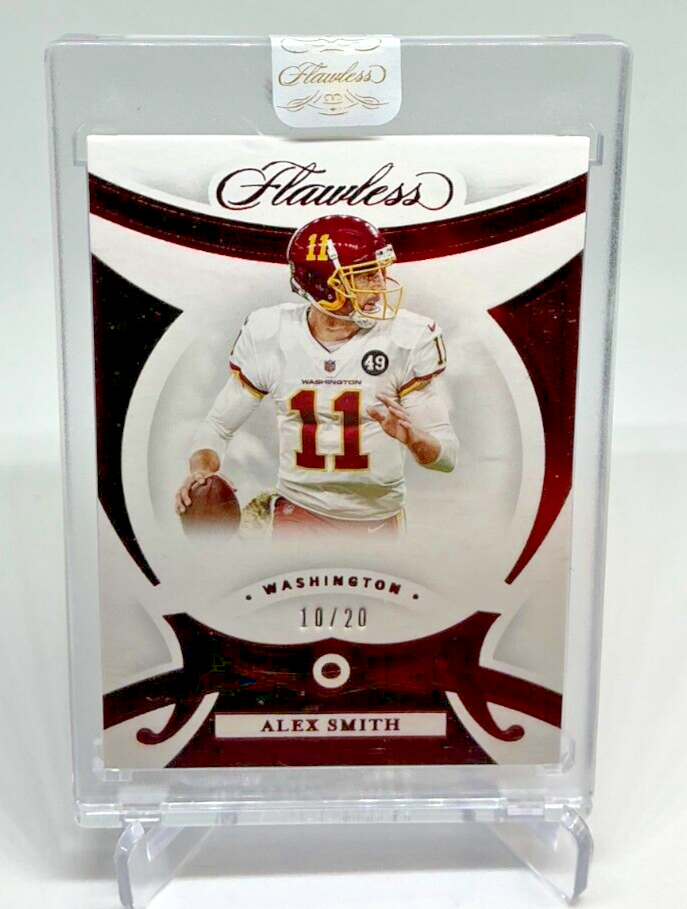 2020 Panini Flawless Alex Smith Encased Ruby Gem 10/20 Washington Commanders Rookie Card