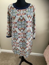 J Crew Womens 100% Silk Multi Color Floral Dress Fully Lined Size 4 EUC