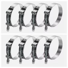8pcs 2.25" T-BOLT CLAMP SILICONE STAINLESS STEEL HOSE TURBO INTAKE INTERCOOLER