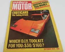 Oct 1975 MODERN MOTOR Mag  LAMBORGHINI Crown Peugeot  HJ Kingswood Renault 17