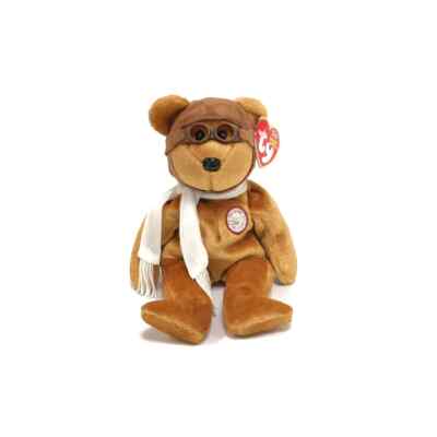 Ty Beanie Babies - BEARON GOLDEN BEAR - Flugzeug Teddy / Stofftier / SN372