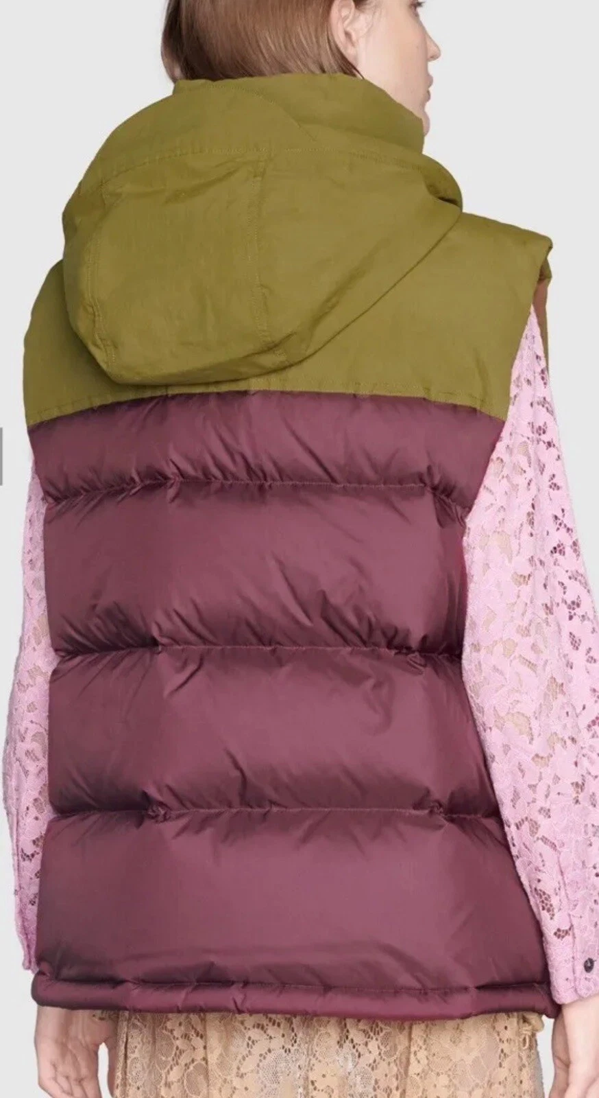 Gilet imbottito The North Face x Gucci verde bordeaux Wmns L NUOVO chiedere spedizione gratuita