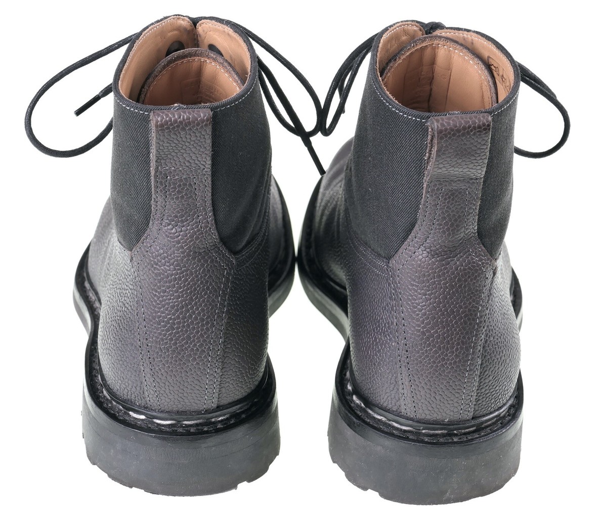 Heschung Ginkgo Gray Pebble Grain Leather Canvas Split Toe Dress 