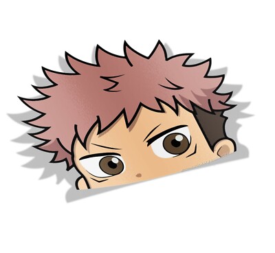 yuji itadori jujutsu kaisen peeker anime stickers for cars new ebay