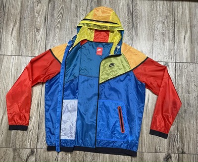 Rare Nike Tech Windrunner Jacket Hyperfuse Nylon Glanz Blue Yellow Red XXL  | eBay