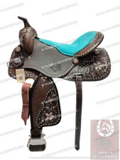 Western Barrel Leather Saddle ,Beautifully Hand Painted With Free Tack Set.