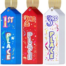 36 Pcs Award Ribbons 1st 2nd 3rd Place with Event Card and Rope 1st Place Rib...
