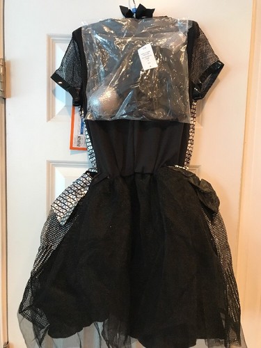 NWT Girls Rock Star Witch Halloween Costume Dress Role Play L 10/12 80s Singer - Picture 8 of 10