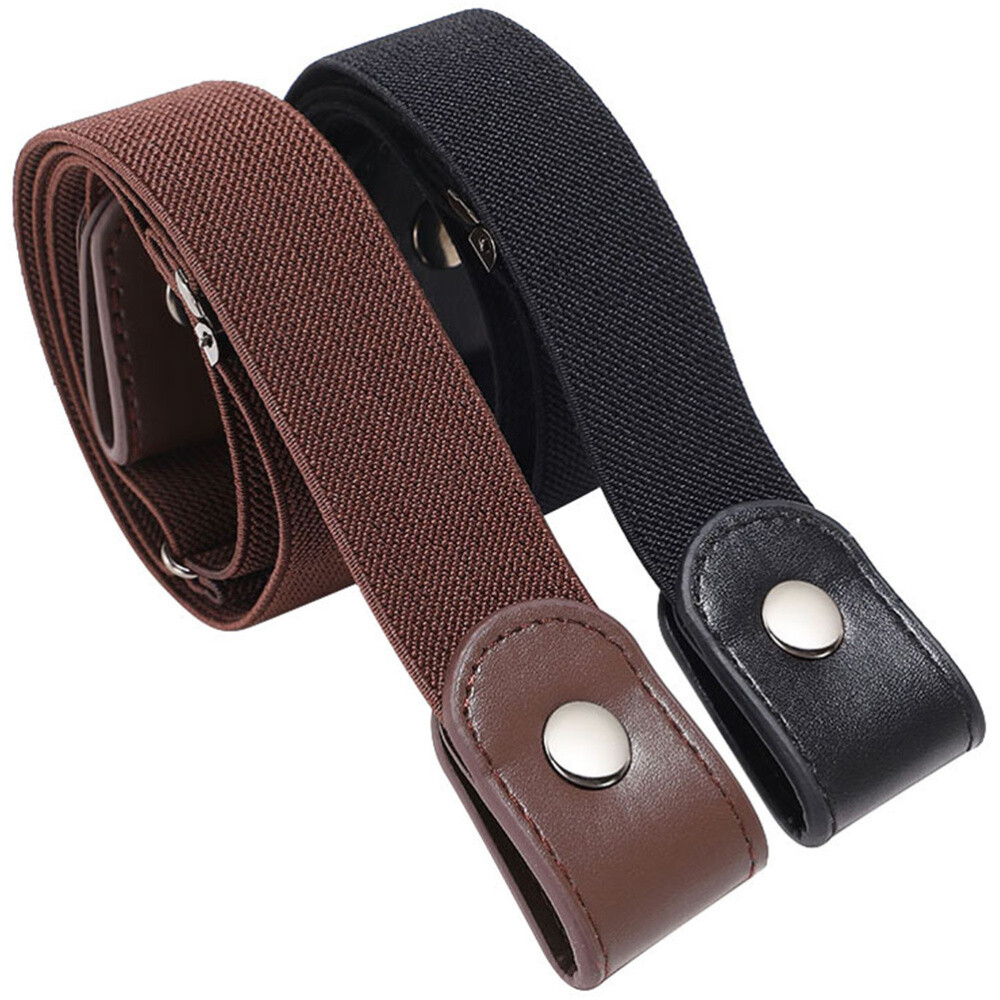 2 Pcs Pu Miss Buckleless Belt Women Elastic Belts for Jeans eBay