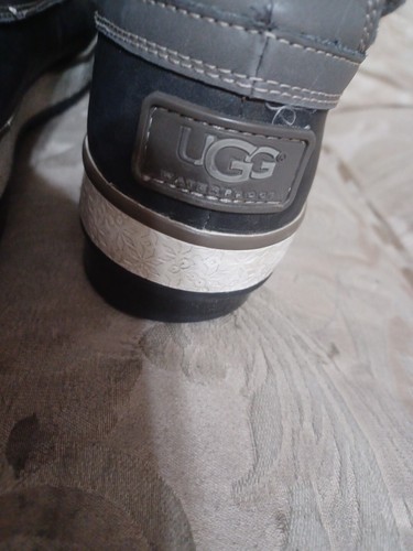 Women’s UGG Australia Boots Size 8 Gray Leather/textile Upper Lace Up Comfort - Picture 7 of 19
