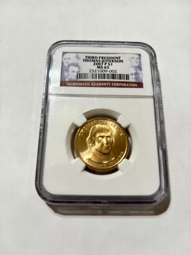2007-P Thomas Jefferson Presidential Dollar - NGC MS 65