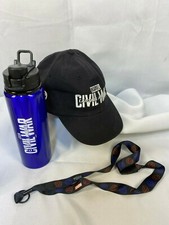 Marvel CAPITÁN AMÉRICA Guerra Civil botella de agua SOMBRERO Y LLAVERO Merchan Oficial