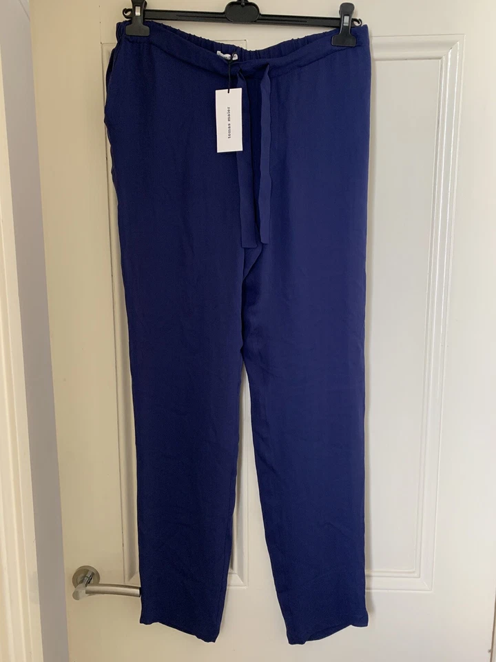 Tomas Maier Blue Silk Trousers Pants size 8USA/12UK - Image 2 of 4