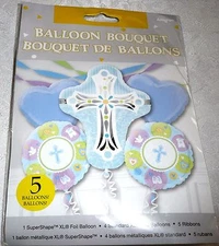 Anagram Baby Child CHRISTENING  Foil Balloon Bouquet BLUE