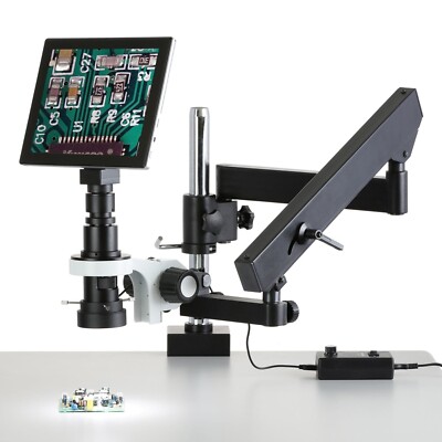 AmScope H800 0.7X-5X Inspection Zoom Microscope 9.7'' Touchscreen Imaging System