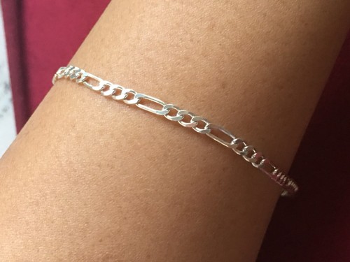 Beautiful New Small Rolo Link Chain Bracelet Sterling Silver K399 - Picture 5 of 5
