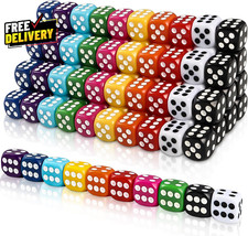 100Pcs 16Mm Game Bulk Dice 10 Colors Acrylic 6 Sided Dice Set for Classroom...