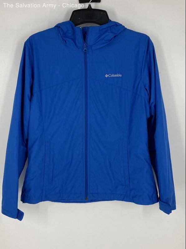 Columbia Womens Blue Long Sleeve Full-Zip Winter Windbreaker Jacket Size L