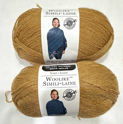 Loops & Threads Woolike Simili-Laine Tan Super Fine Acrylic/Nylon Yarn Lot 2