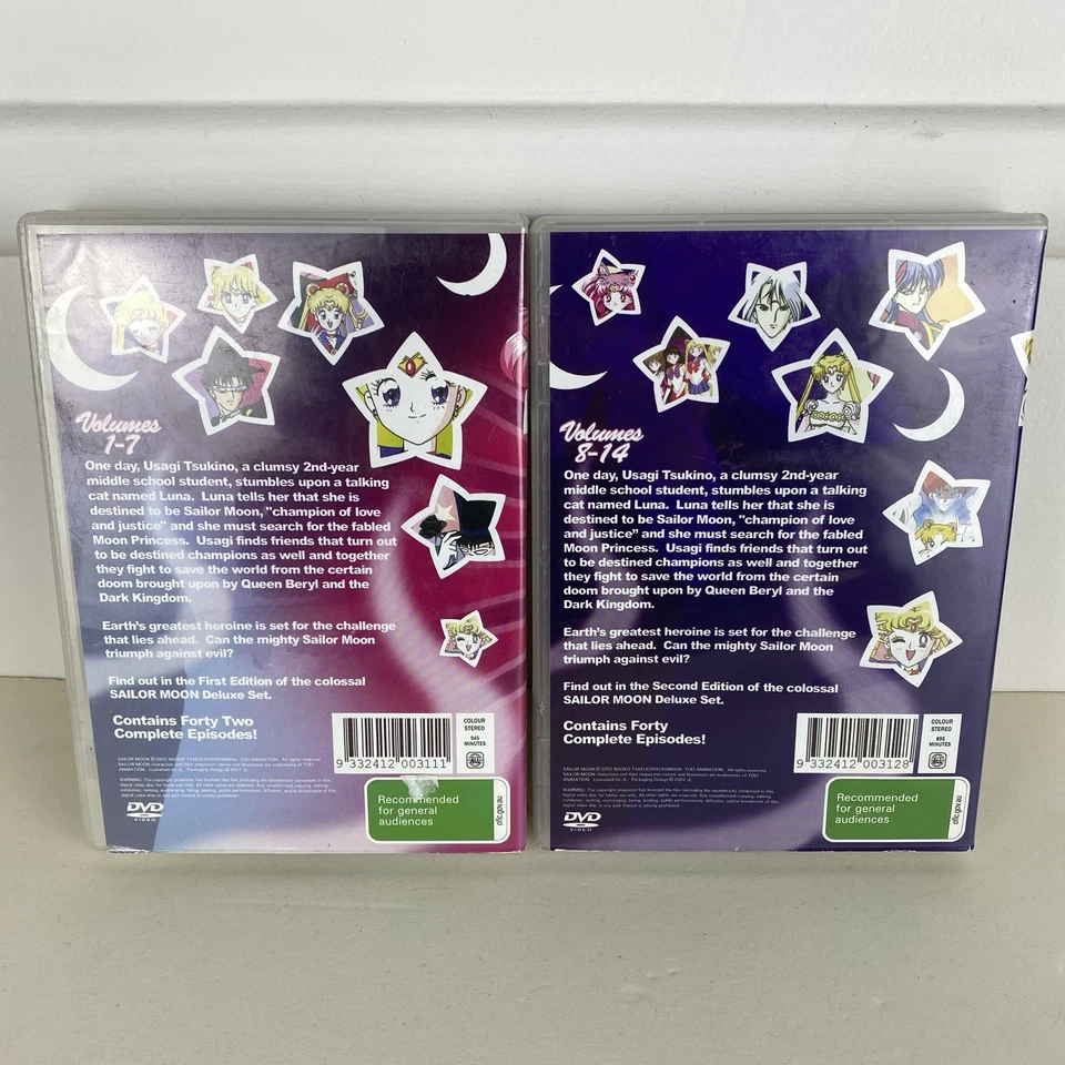 Sailor Moon DVD Volumes 1 - 14 English - 82 episodes Region Free VGC Free Post - Image 2 of 4