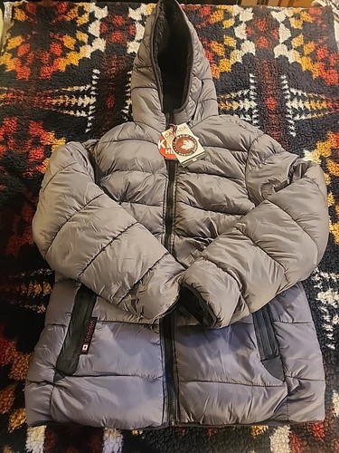CANADA WEATHER GEAR CHARCOAL GREY REVERSIBLE NYLON PUFFER ZIPPER JACKET SIZE XL - Bild 7 von 24