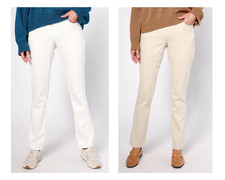 Belle by Kim Gravel Women's Triple Luxe Twill Forward Seam Pull-On Stretch Jeans