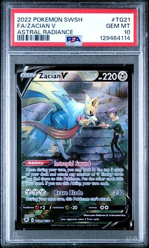 Zacian V  TG21/TG30 Astral Radiance Trainer Gallery PSA 10 Pokemon Card