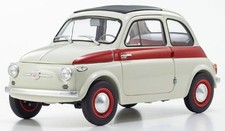 Kyosho 1/18 Fiat Nuova 500 Sports Diecast Model Light Gray Red Line New