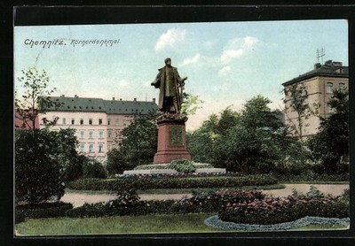 Postcard Chemnitz, Körner Monument 1907