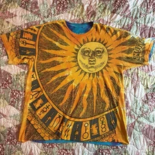 Liquid Blue Sun & Moon AOP T Shirt Size XL 1992 Official Reprint All Over Print