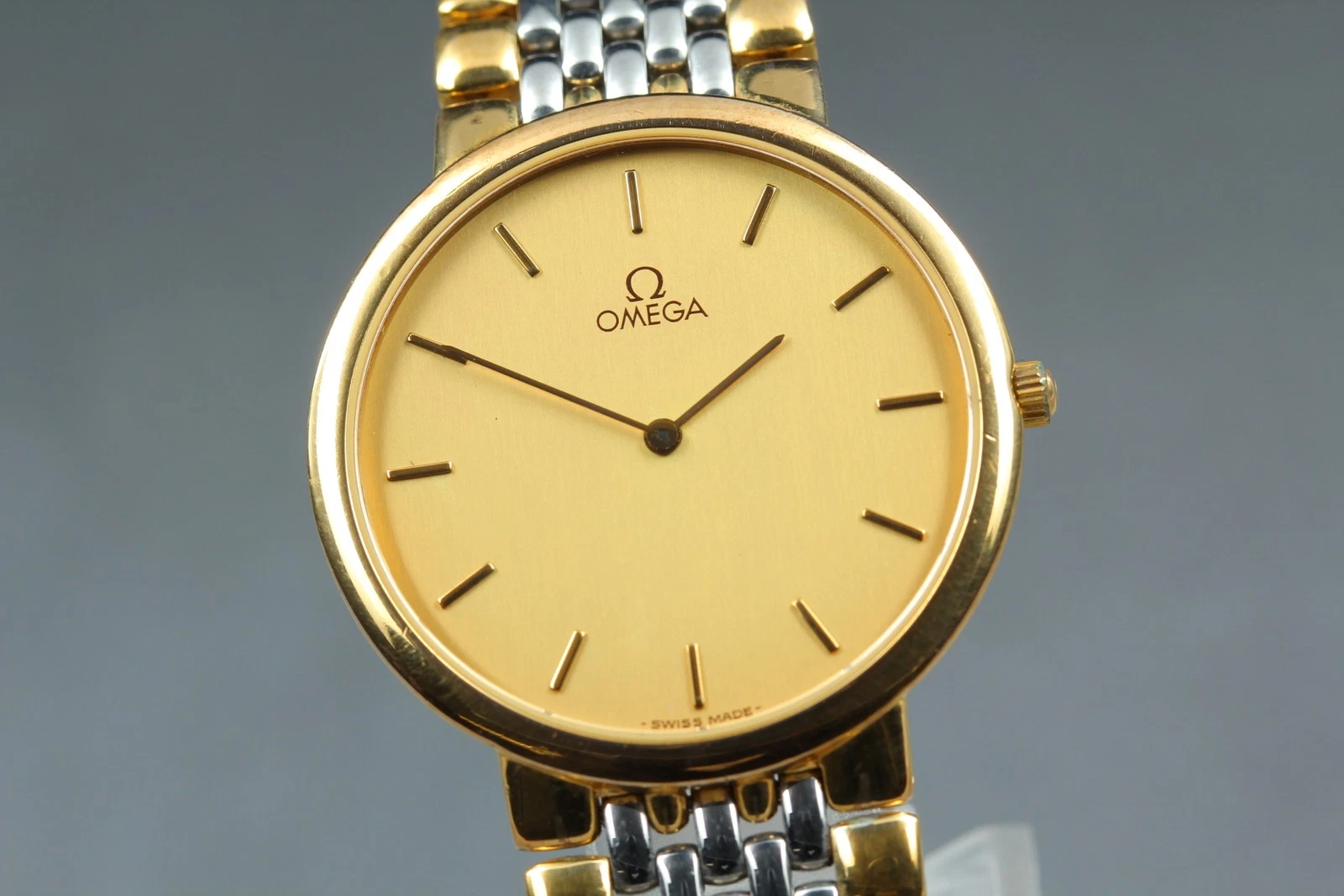 Omega — 1991 OMEGA De Ville Cal.1378 Gold Dial 32mm Vintage Men's Watch [Near MINT]