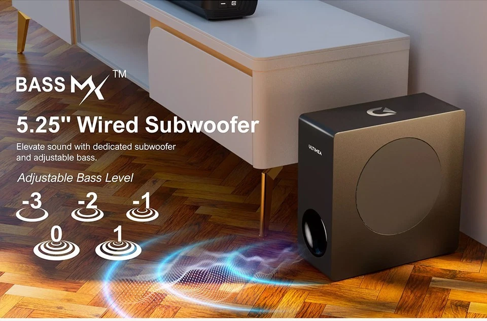 Ultimea Apollo S50 4.1-Kanal abnehmbare Soundbar mit Subwoofer Bluetooth 5.3, - Bild 4 von 4