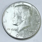 1964 Silver Kennedy Half Dollar - 90% Silver - Circulated Coin  #5528
