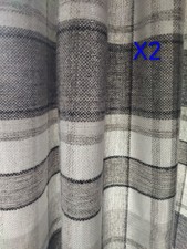 Two Sets Of Grey Cheque Curtains From The Range
