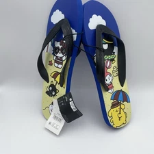 Hello Kitty Men's Flip-flops, Size 9, Comfort Fit, Slip-On, Thong Toe, Logo