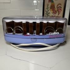 Clairol Kindness VH24 24 Velvet Flocked Hot Rollers 12 Clips Tested Works Great