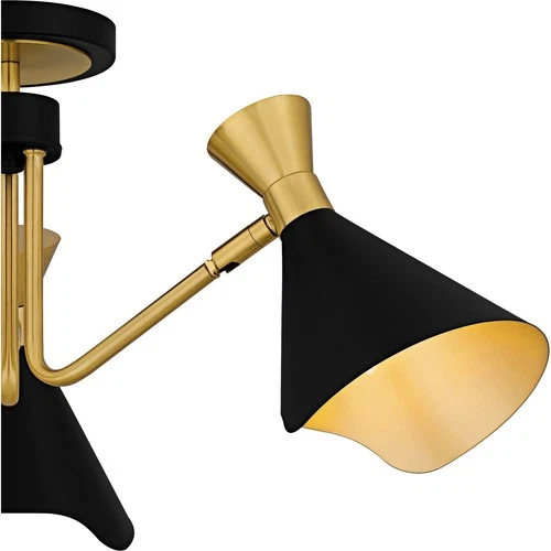 Matte Black  Semi-Flush Mount from the Arden Collection - Picture 6 of 6