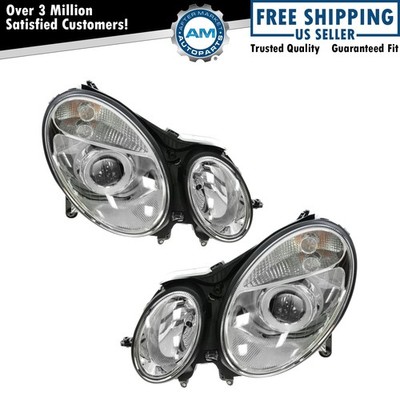 TRQ Headlight Assembly Set Fits 03-06 Mercedes-Benz E320 06 E350 E500 E55 AMG