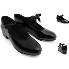 Girls Black Patent Jr. Tyette Tap Shoe - Size 12, Inspired for Broadway Dreams