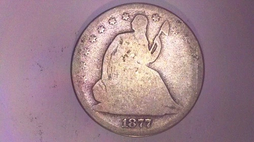 1877-S SEATED LIBERTY HALF DOLLAR WELL CIRCULATED NICE ALBUM FILLER