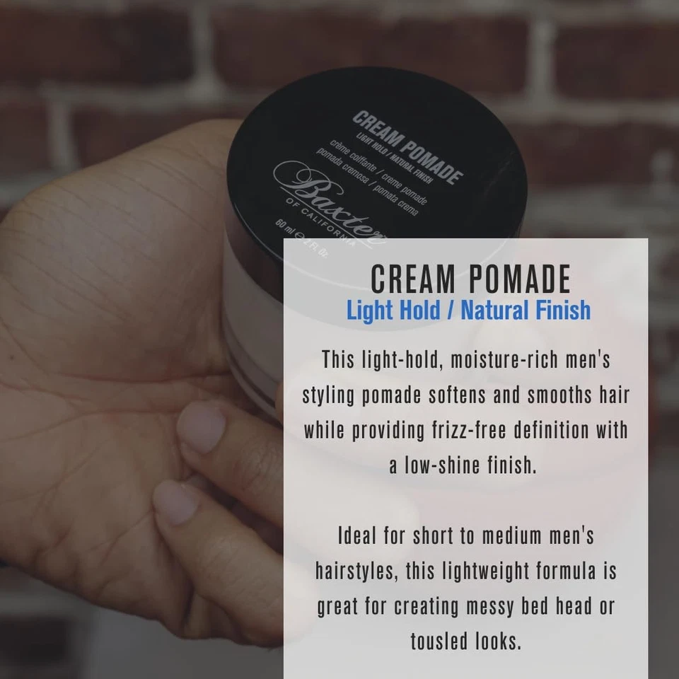 Pomada Creme para Homens e Mulheres, Acabamento Natural, Suporte Leve, Qualidade de Barbearia... - Imagem 4 de 4