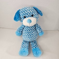 Kellytoy Puppy Dog Plush Blue Chevron Zig Zag Patterned Stuffed Animal Toy 2019