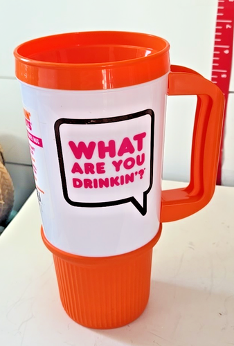 Dunkin Donuts 2013 Orange WHIRLEY 24 oz. Caliente/Frío ¿Qué estás bebiendo? Tumble - Imagen 3 de 6