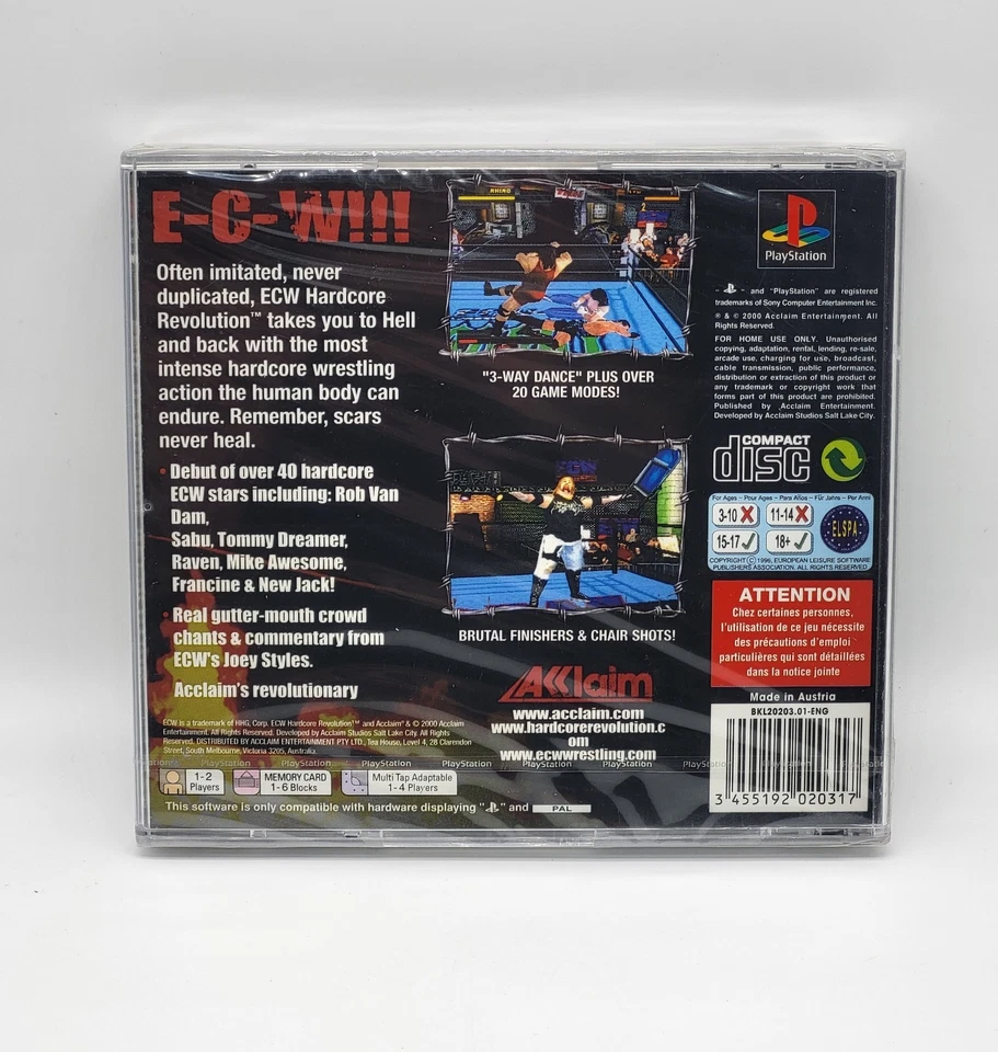 Sony PlayStation PS1 ECW Hardcore Revolution Wrestling Video Game PAL SEALED - Image 2 of 4